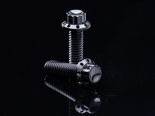 Titanium 12-Point Primary Cover Bolt Kit - Black. Fits Softail 2018up Non-240 Tyre Models