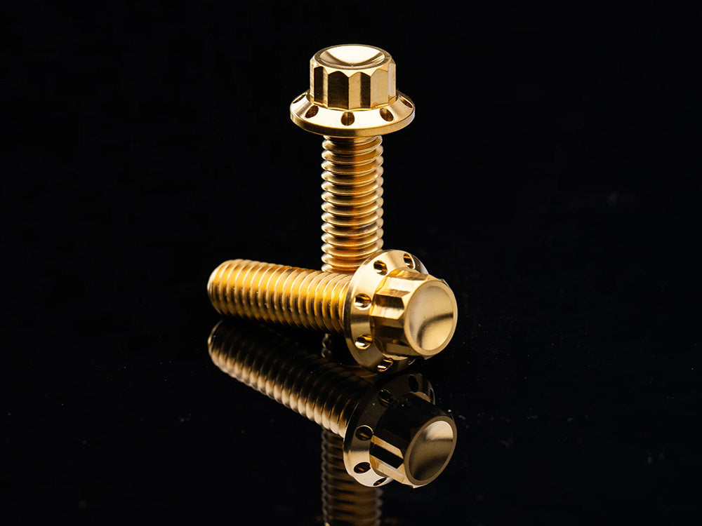 Titanium 12-Point Primary Cover Bolt Kit - Gold. Fits Softail 2018up Non-240 Tyre Models