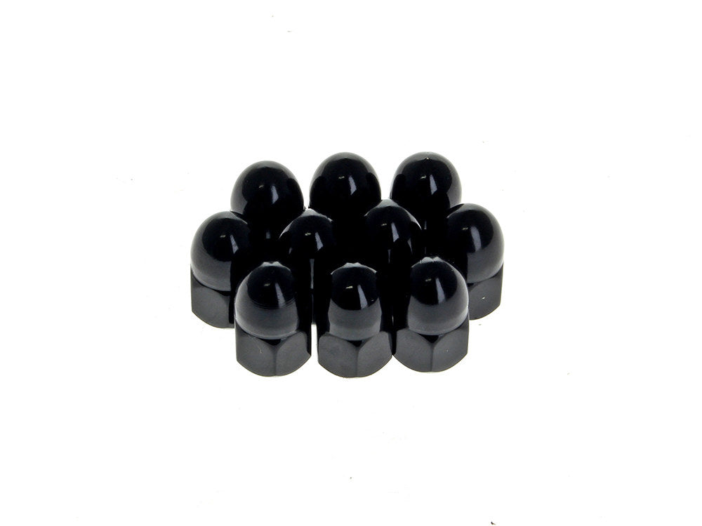 3/8-24 UNF Acorn OEM Style Nuts - Black. Pack of 10