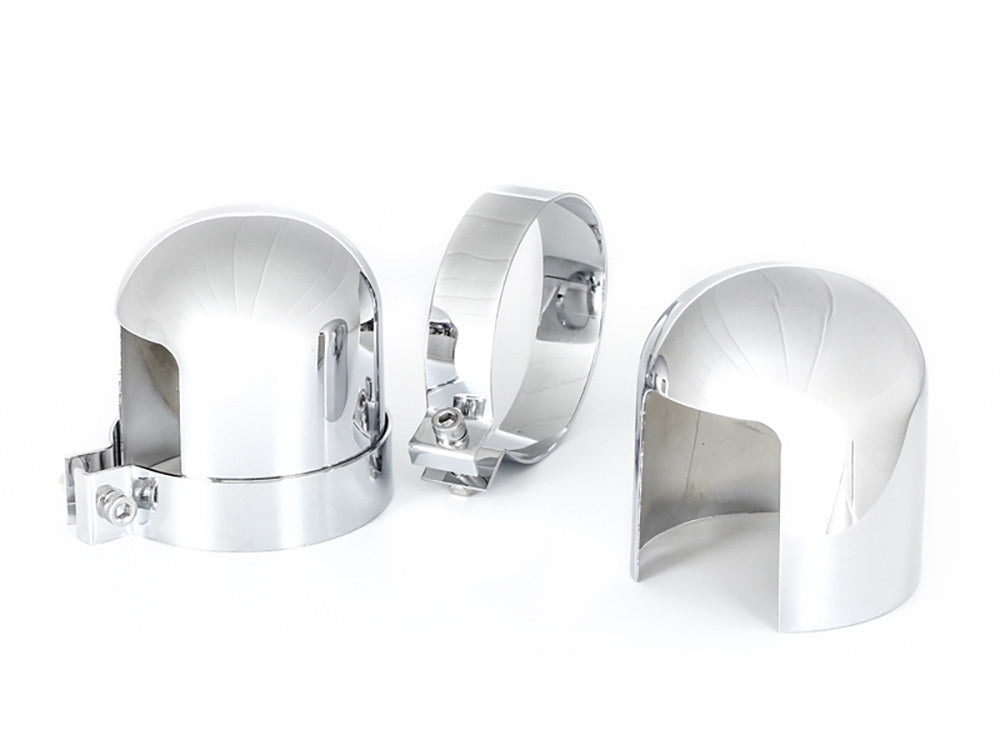 Upper Shock Covers - Chrome. Fits Big Twin 1958-1984 & Sportster 1952-1978.