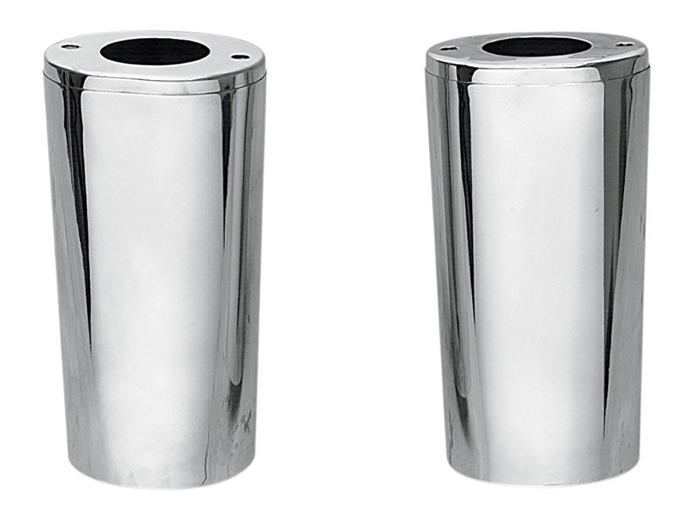 Standard Length Slider Covers - Chrome. Fits FL Softail 1986-2017, Touring 1980-2013 & 4Spd FL 1948-1984.
