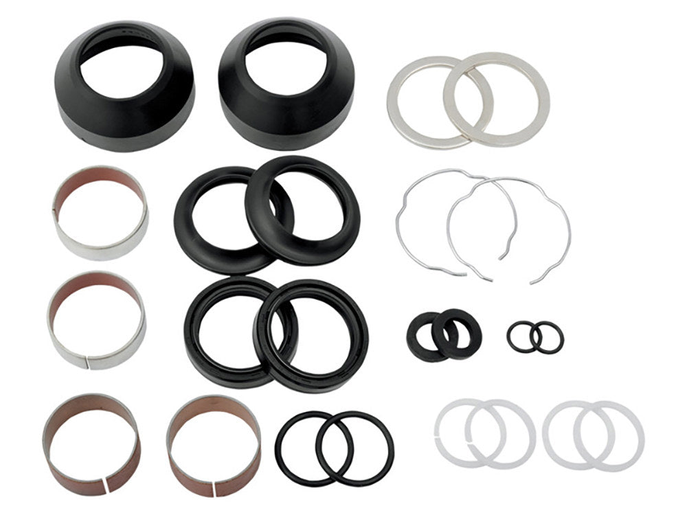Fork Rebuild Kit. Fits 41mm Tubes. Fits Softail 1984-2017, Dyna Wide Glide 1993-2005, Dyna Switchback 2012-2016, FXWG 1984-1986 & Touring 1984-2013