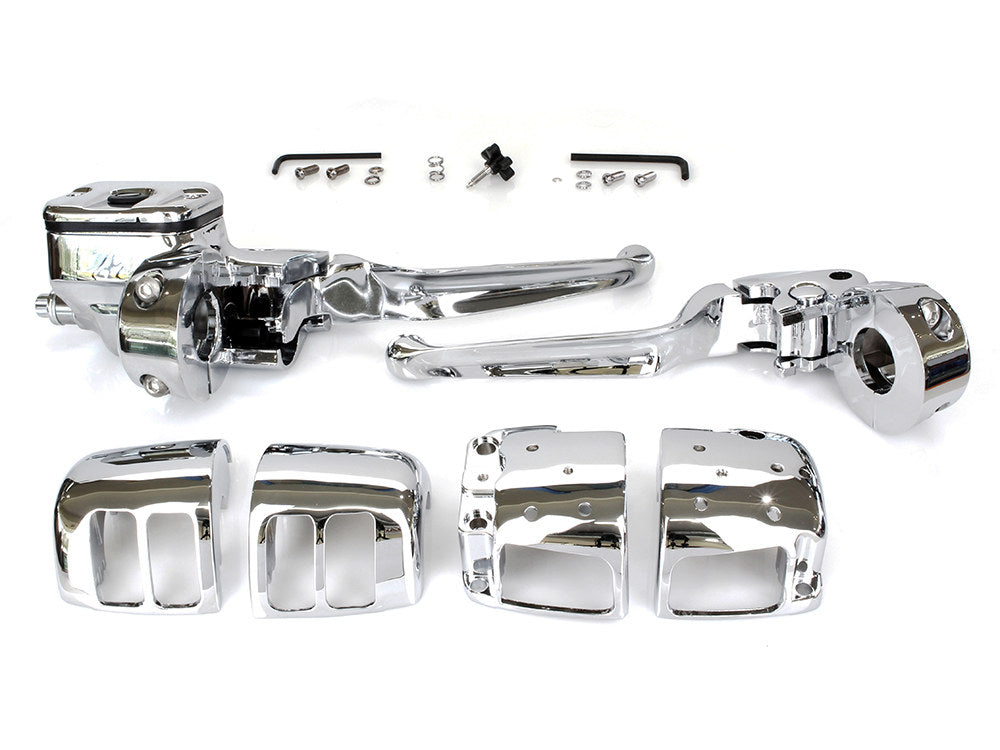 Handlebar Control Kit - Chrome. Fits Most Big Twin & Sportster 1996-2011 Models with Front Dual Disc Rotors.