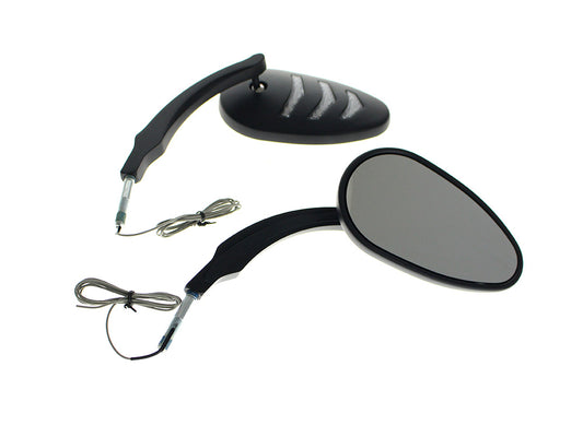 Sleek Billet Directional Mirrors with LED Indicators - Black