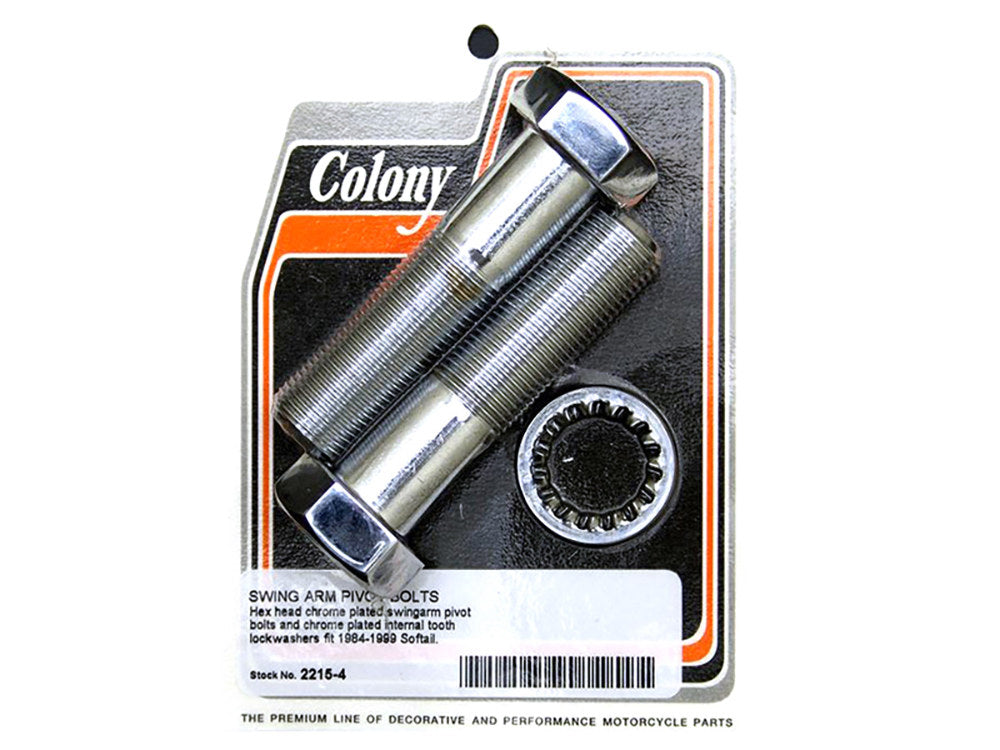 Swingarm Pivot Bolts - Chrome. Fits Softail 1984-1999.