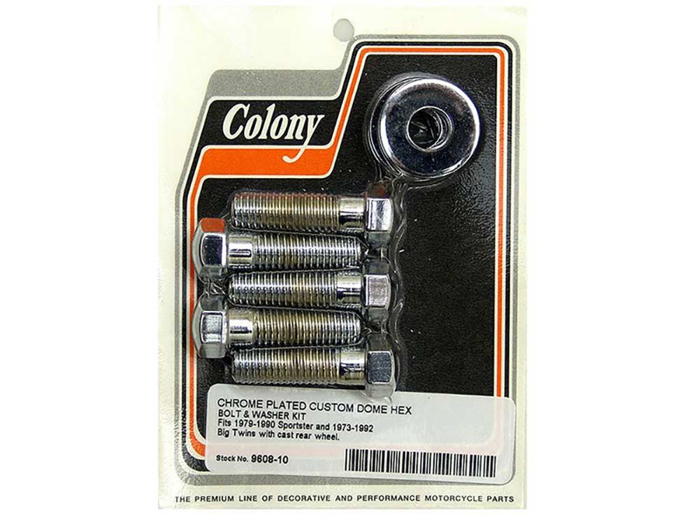 Rear Pulley or Sprocket Bolts - Chrome Hex Head. 7/16in.-14 x 1.50in.