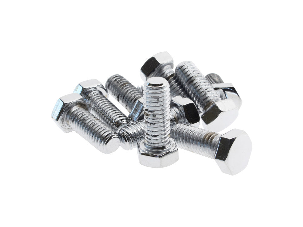 3/8-16 x 1in. UNC Hex Head Bolts - Chrome. Pack 10.