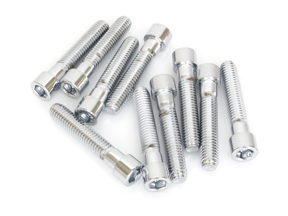 3/8-16 x 2in. UNC Polished Socket Head Allen Bolts - Chrome. Pack 10.