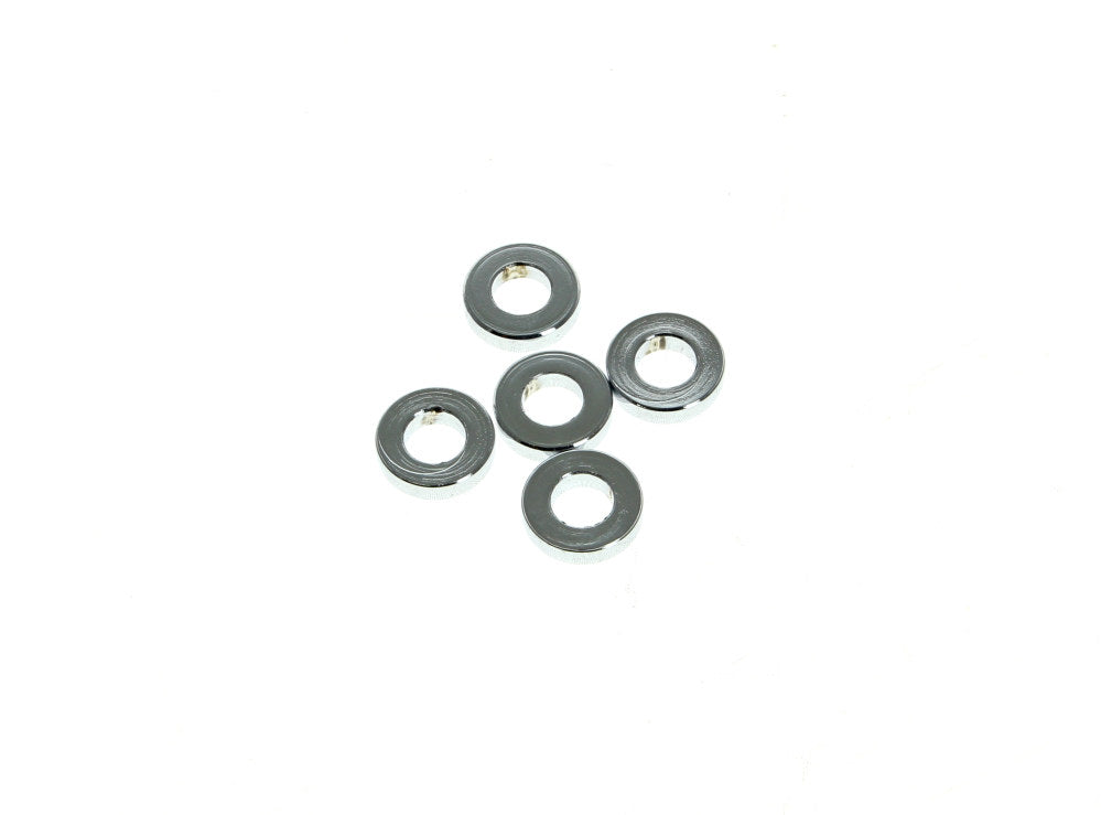 1/4in. ID x 1/8in. Wide Steel Spacers - Chrome. Pack 5.