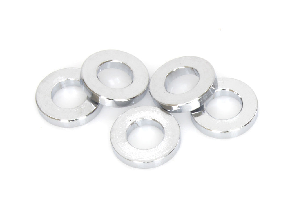 3/8in. ID x 1/8in. Wide Steel Spacers - Chrome. Pack 5.