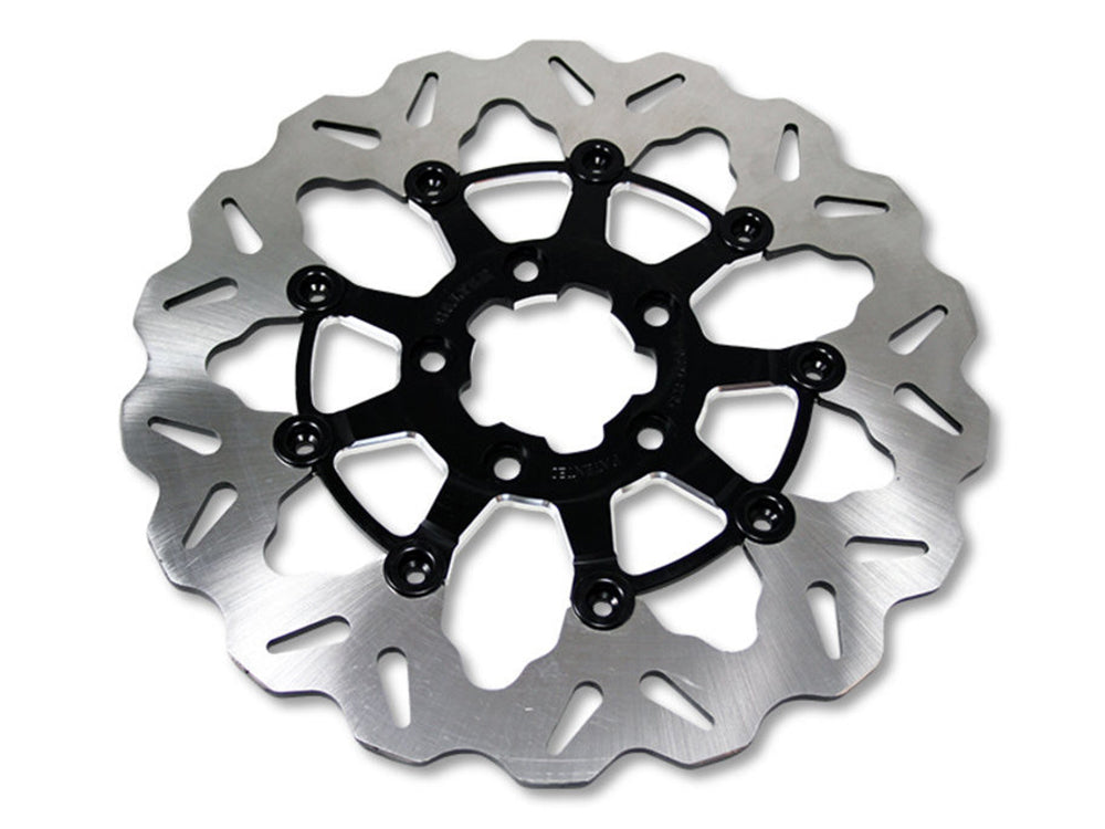 11.8in. Front Wave Floating Disc Rotor - Contrast Cut. Fits Dyna 2006-2017, Softail 2015up, Sportster 2014-2021 & Some Touring 2008-2023