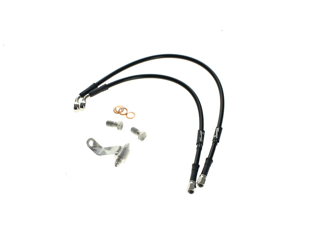 Rear Brake Line - Black. Fits Dyna 2000-2007