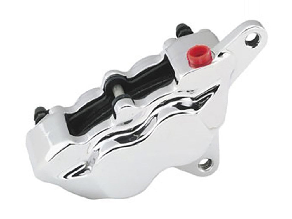 Right Hand Front or Rear 4 Piston Caliper - Chrome. Fits H-D 1984-1999.