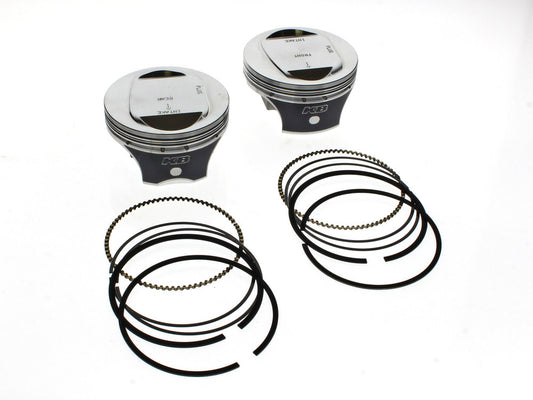 Std Dome Top Pistons with 10.0:1 Compression Ratio. Fits CVO Twin Cam 2007-2017 with 110ci Engine & 'S' Models with 110ci Engines.