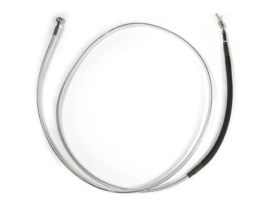 68in. Hydraulic Clutch Line with 10mm x 180 Degree Banjo - Sterling Chromite. Fits Touring & Softail 2017up Models with the Original H-D Hydraulic Clutch.