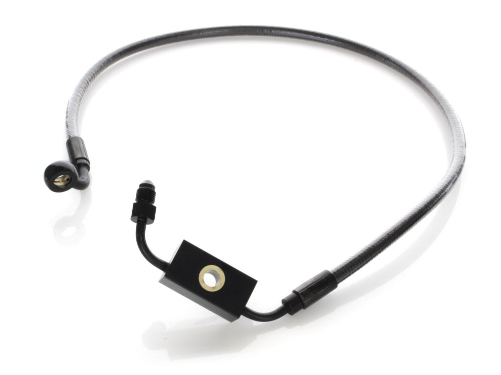 +4in. Over Length Lower Front Brake Line - Black Pearl. Fits Dyna 2012-2017