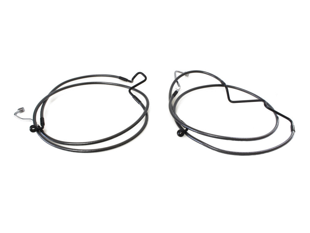 +4in. Over Length Lower Front Brake Line - Black Pearl. Fits Touring 2014-2023