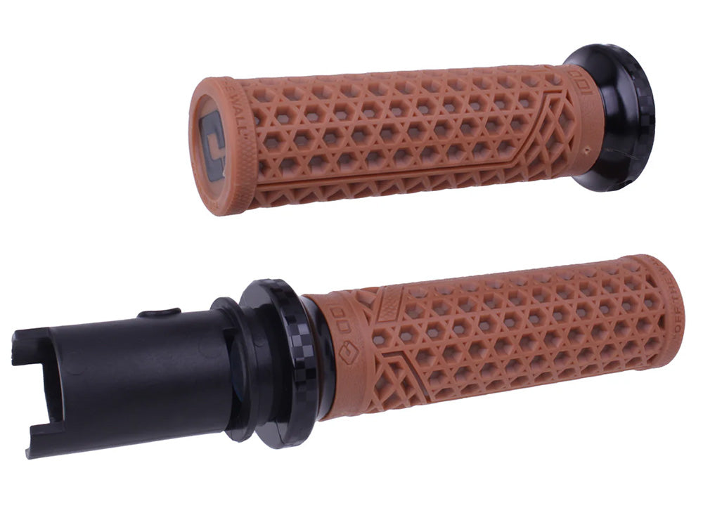 Vans Signature Lock-On Handgrips - Gum Rubber/Black Checker. Fits CVO Touring 2023up, Street Glide & Road Glide 2024up, Touring 2025up & Softail 2025up