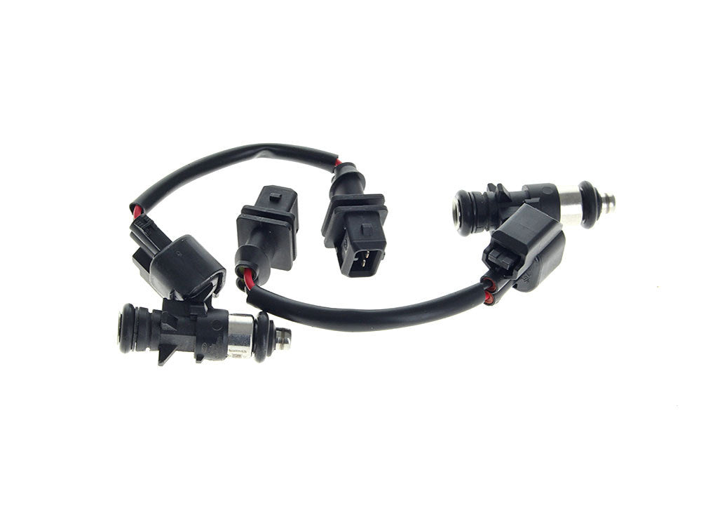 7.08g/s Fuel Injector Set. Fits Touring 2002-2005 & 2008-2016, Dyna 2004-2005, Softail 2001-2005 & 2016-2017, Sportster 2007-2017, V-Rod 2002-2017