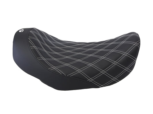 Renegade LS Solo Seat with Silver Double Diamond Stitch. Fits Dyna 2006-2017.
