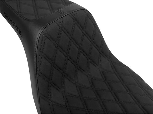 Highnoon Dual Seat with Black Double Diamond Stitch. Fits Sport Glide & Low Rider 2018up, Low Rider S 2020up & Low Rider ST 2022up