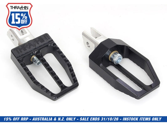 Militant Footpegs - Black. Fits Softail 2018up Front Rider