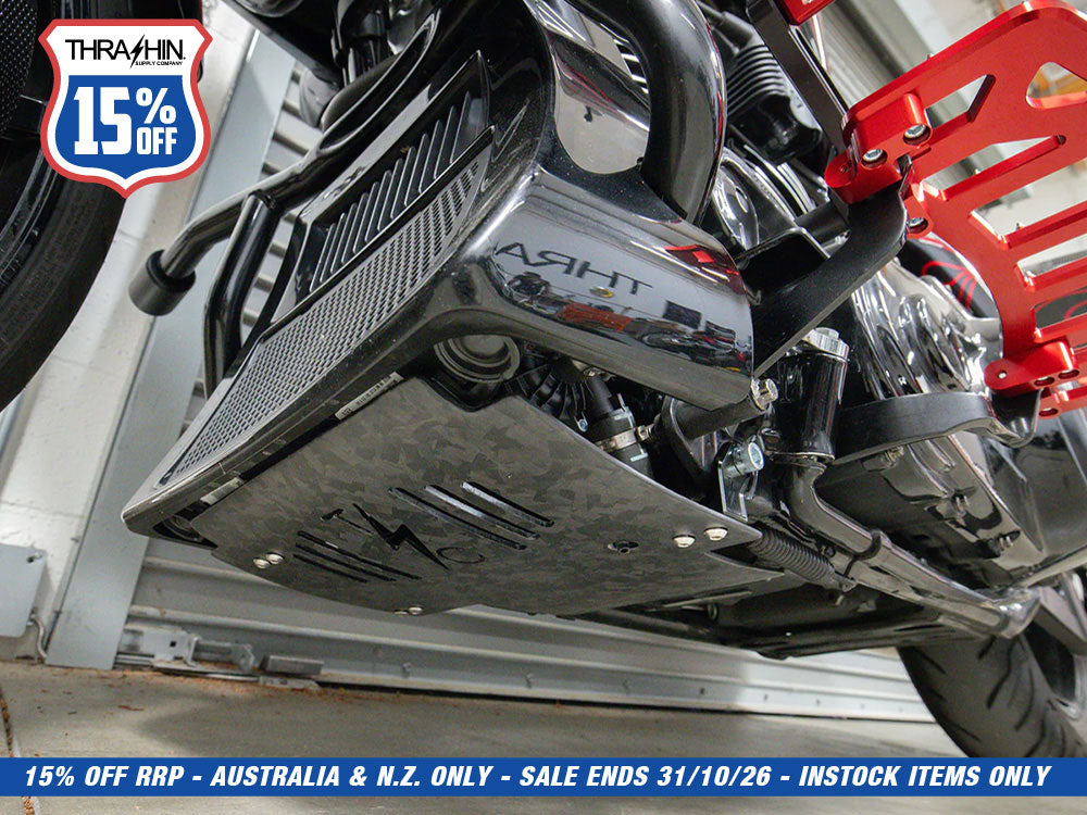 Skid Plate - Carbon Fibre Forged Weave. Fits CVO Touring 2023up & Street Glide & Road Glide 2024up