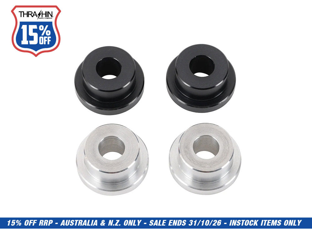 Solid Handlebar Mount Kit - Black & Raw. Fits Big Twin 1973-2017 & Sportster 1973-2003