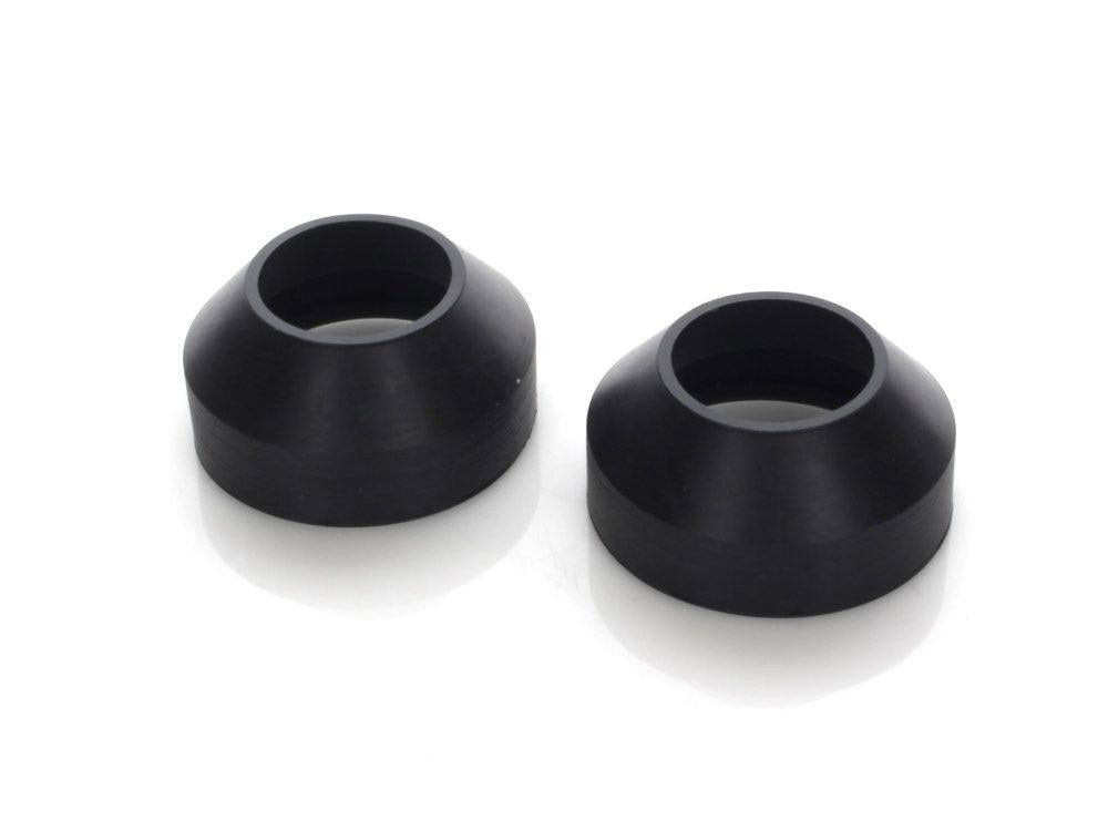 35mm Showa Forks Boots - Black. Fits H-D 1975-1987 with Narrow Glide Front End.