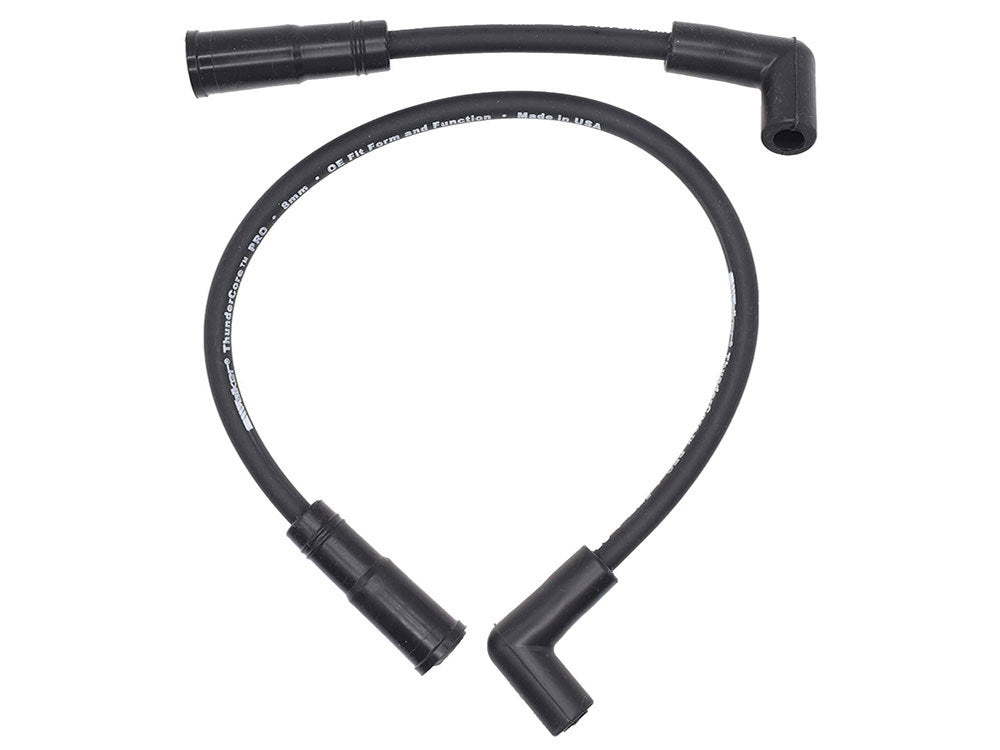 8mm Spark Plug Wire Set - Black. Fits Softail 2000-2017 and Dyna 1999-2017.