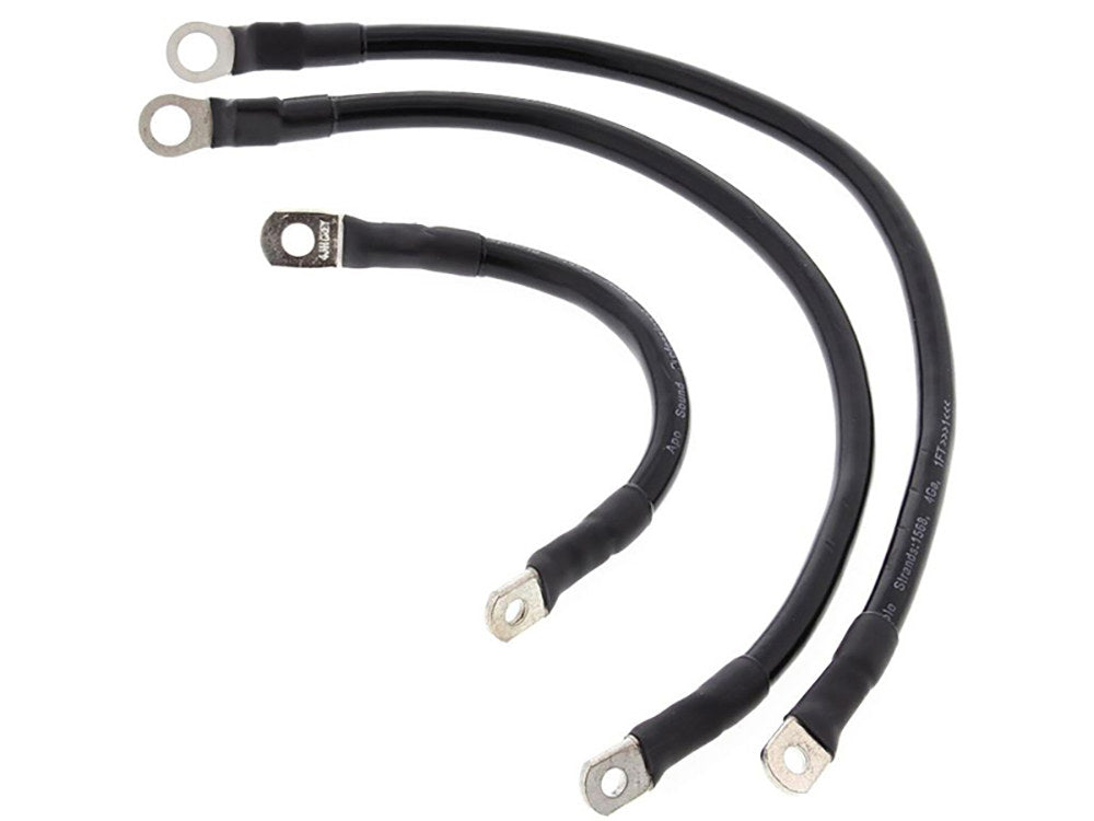 Battery Cable Kit - Black. Fits Softail 1984-1988.