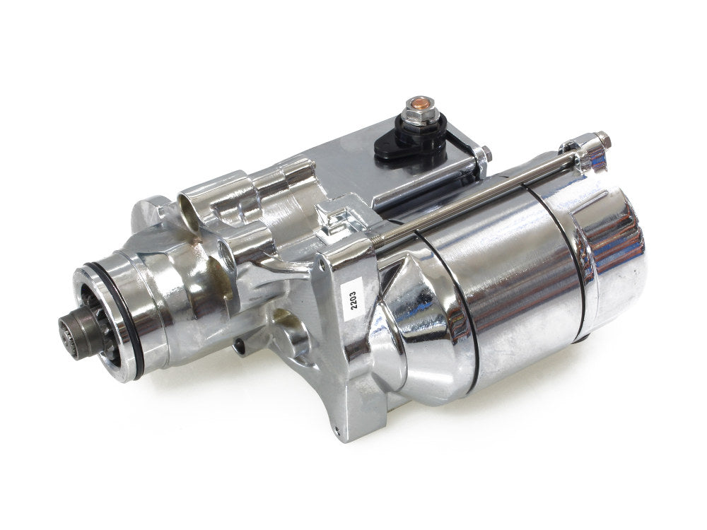 1.4kw Starter Motor - Chrome. Fits Softail 2007-2017, Dyna 2006-2017 & Touring 2007-2016