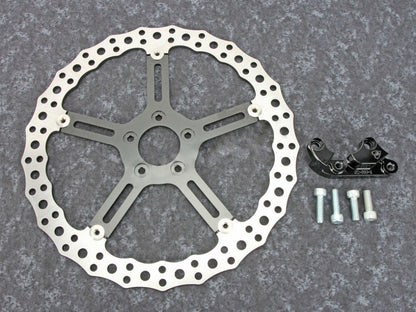 15in. Left Hand Front Jagged Big Brake Disc Rotor. Fits Softail Street Bob, Breakout & Low Rider 2018up & Standard 2020up.