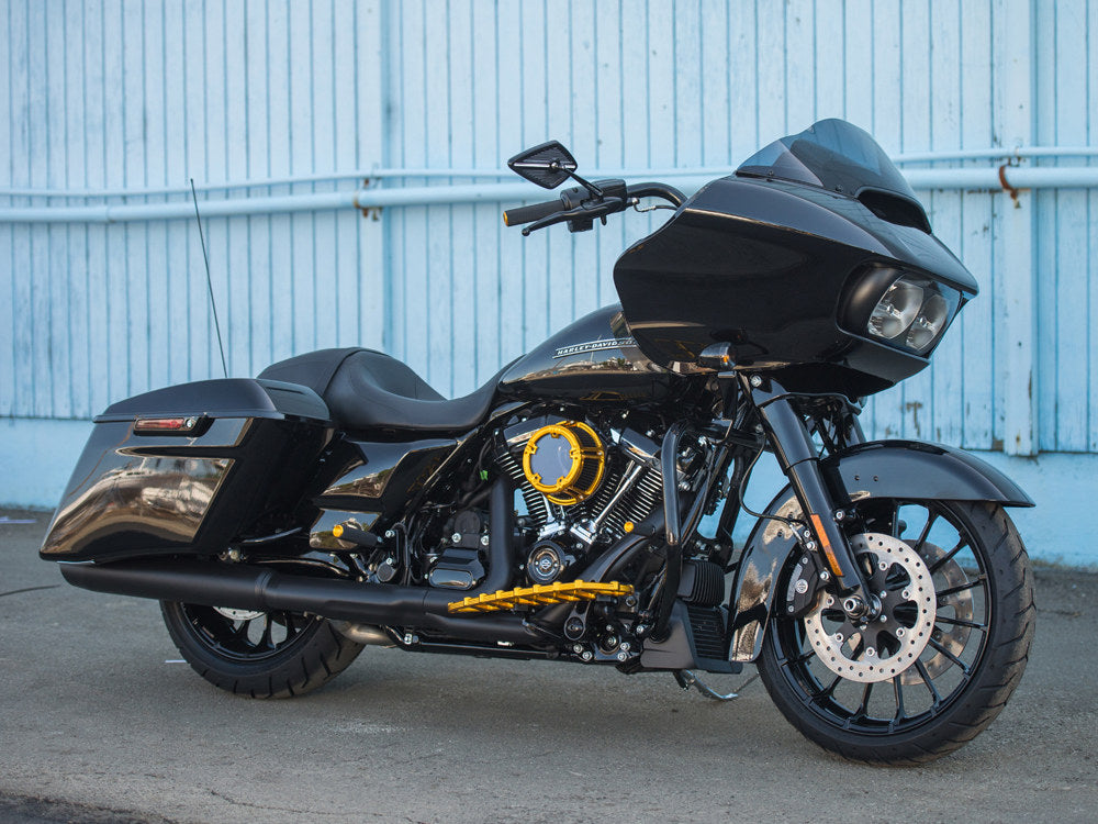 Knurled Fusion Footpegs - Gold. Fits H-D.