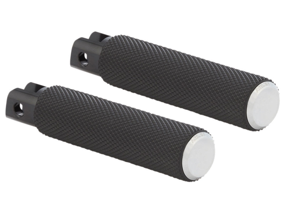 Knurled Fusion Footpegs - Chrome. Fits Softail 2018up Front Rider