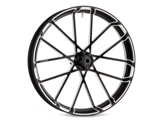 18in. x 5-1/2in. ProCross Front Wheel with Hub - Black. Fits Fat Bob 2018-2024