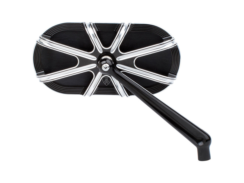 10-Gauge Caged Series Mirror - Black. Fits Right.