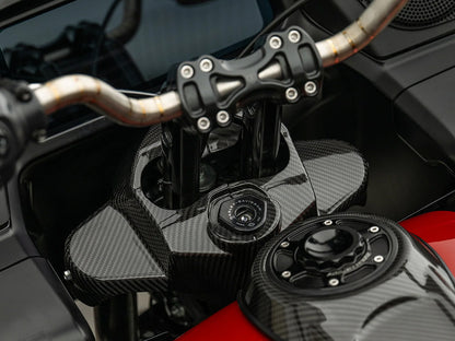 Carbon Fork Cover - Gloss Finish. Fits Road Glide 2024up