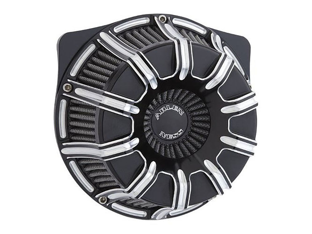 10-Gauge Air Cleaner Kit - Contrast Cut. Fits Softail 2000-2015, Dyna 1999-2017, Touring 1999-2007 with CV Carb or Cable Operated Delphi EFI