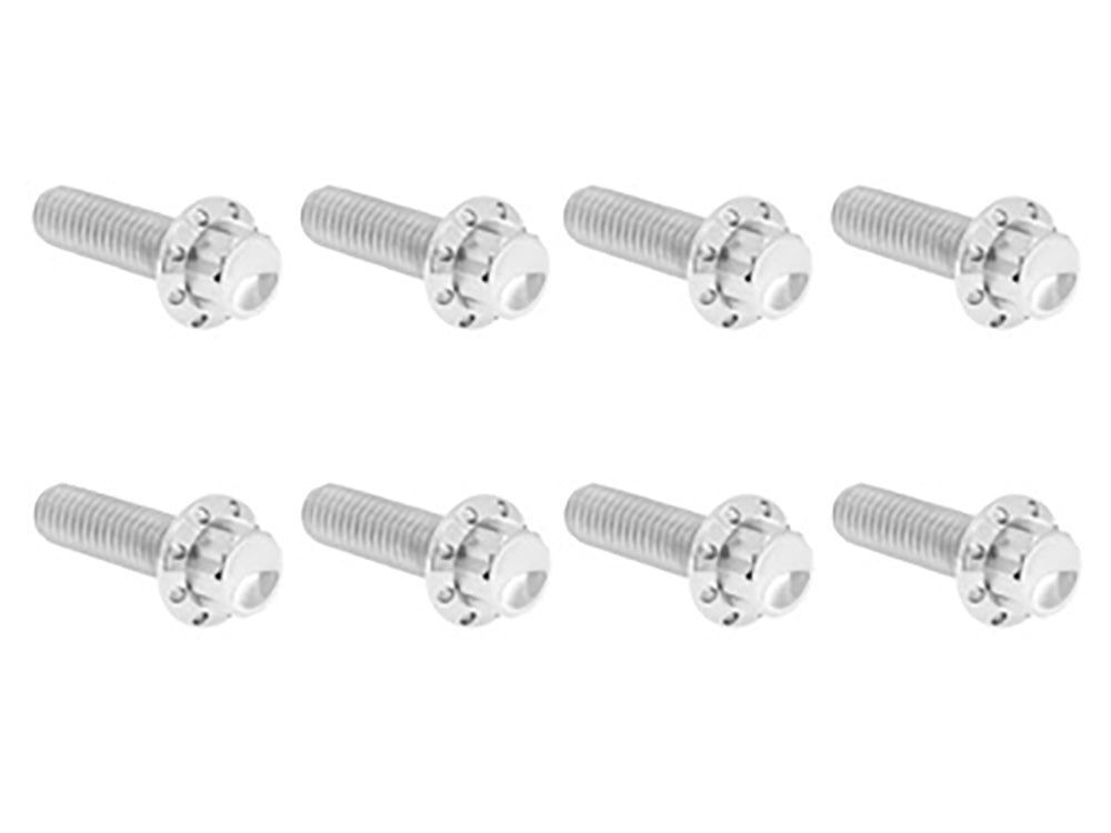 Titanium 12-Point Transmission Trap Door Cover Bolt Kit - Polished. Fits Touring 2017up & Softail 2018up