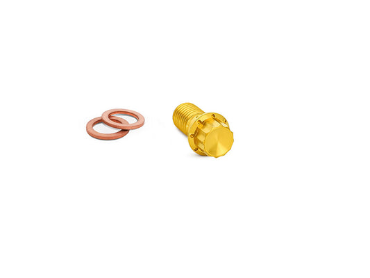 Titanium 12-Point 12mm M12 x 1.50 Banjo Bolt - Gold
