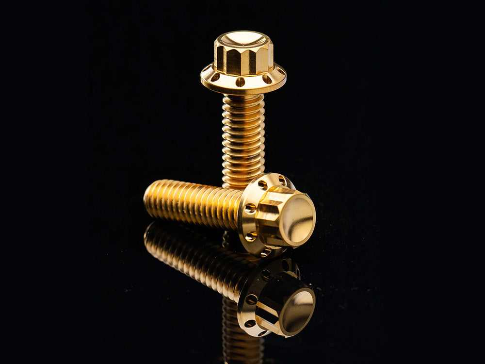 Titanium 12-Point Primary Cover Bolt Kit - Gold. Fits Softail 2007-2017 Non-240 Tyre Models & Touring 2017up