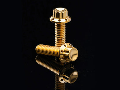 Titanium 12-Point Primary Cover Bolt Kit - Gold. Fits Softail 2007-2017 Non-240 Tyre Models & Touring 2017up