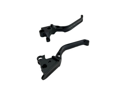 Method Levers - Black. Fits Softail 1996-2014, Dyna 1996-2017, Touring 1996-2007 & Sportster 1996-2003.