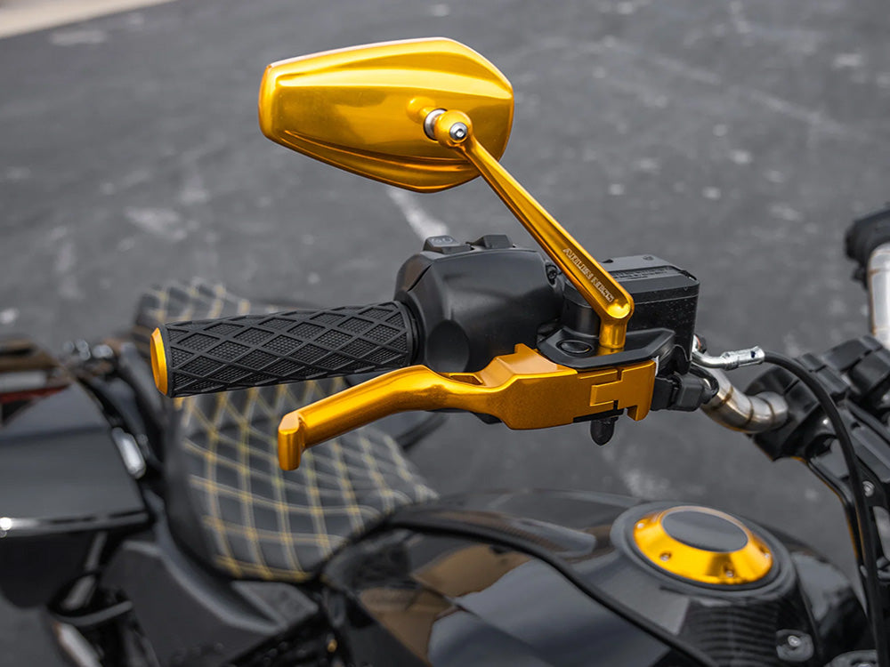 Method Levers - Gold. Fits CVO Touring 2023up, Street Glide & Road Glide 2024up, Touring 2025up