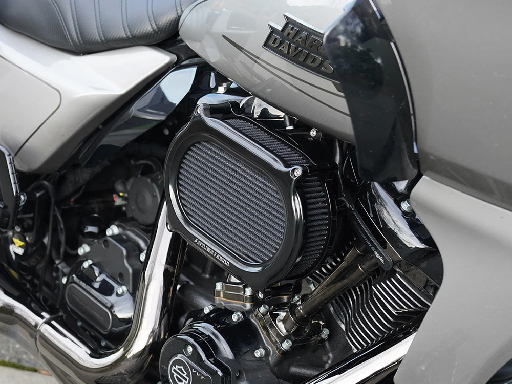 Stage 2 Oval Performance Air Cleaner Kit - Black. Fits CVO Touring 2023up, Street Glide & Road Glide 2024up, Touring 2025up & Softail 2025up