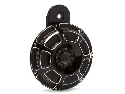 Loud 110db, Beveled Horn - Black. Fits Big Twin 1991up.