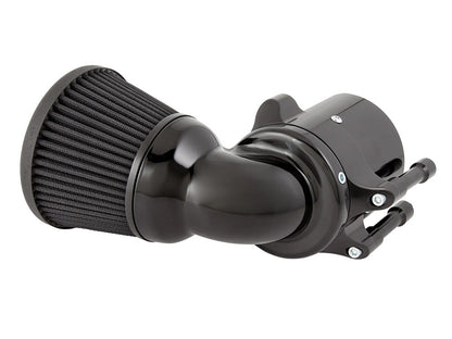 90 Degree Velocity Air Cleaner Kit - Black. Fits Indian Touring & Cruiser 2014up with 111ci or 116ci Thunderstroke Engines.