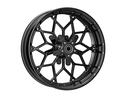18in. x 5.5in. Fat Factory Prodigy Replica Wheel - Gloss Black. Fits most Touring 2008-2023 & Road King Special 2020up