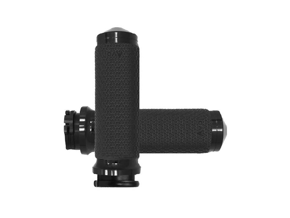 Medium Memory Foam Handgrips - Black. Fits H-D with Throttle Cable.